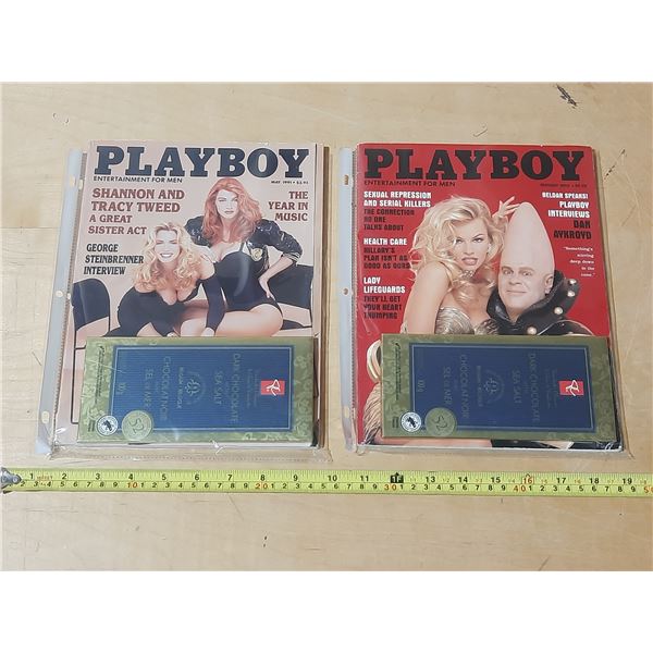 1991 and 1993 Playboy Magzines with Dark Chocolate.