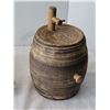 Image 3 : Vintage ceramic whiskey keg with wood stand & shot glasses. 1 missing.