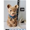 Image 1 : Vintage ceramic teddy bear night lamp. Push button switch on back.