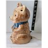 Image 2 : Vintage ceramic teddy bear night lamp. Push button switch on back.
