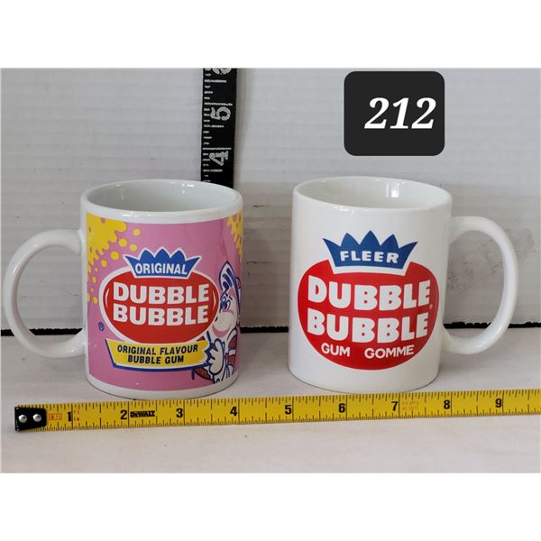 Vtg. Fleer & original Dubble Bubble mugs.