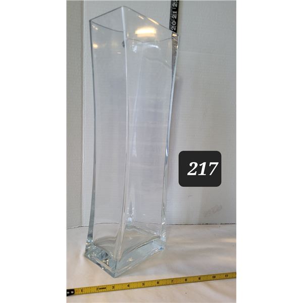 Hand made quality,Tall, heavy, thick glass vase.