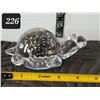Image 1 : Vtg. Blown bubble art glass sea turtle paper weight.