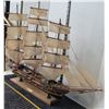 Image 7 : Large detailed Frigata Siglo XVIII model ship. Wood, cloth sails & cord. 20+” tall, 26+[x=#