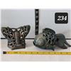 Image 1 : Cast iron fish & butterfly candle lamps.