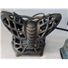 Image 2 : Cast iron fish & butterfly candle lamps.