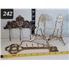 Image 1 : Ornate brass plate stands, key rack & wall hooks.