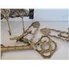 Image 3 : Ornate brass plate stands, key rack & wall hooks.