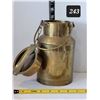 Image 1 : Brass milk can coin bank with attached lid.
