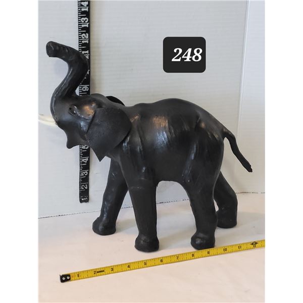 Leather wrapped black elephant.