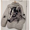Image 2 : Wool siwash. Nameste woolens.  Wolf pattern paw print, pockets & metal zipper.