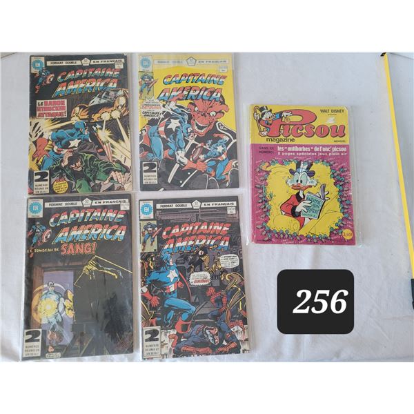Marvel french early 1980's Captain America & 1975 Disney comics.