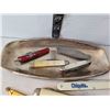 Image 3 : Misc. Vintage pocket knives & tray.