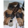 Image 2 : Vtg. Leather western style toy gun holsters features double Buffalo Bill with silver buckle & bullet