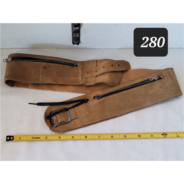 Vintage soft leather money belt. Princeton Suspender.