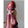 Image 6 : 1950's ceramic rooster decanter & 6 matching small cups. Iridescent pearl purple glaze with gold acc