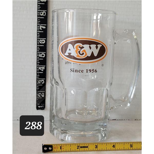 Vintage largest 8” tall A&W thumb rest mug.