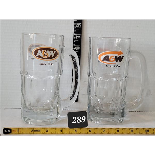 Vintage large A&W mugs. Different Logo's