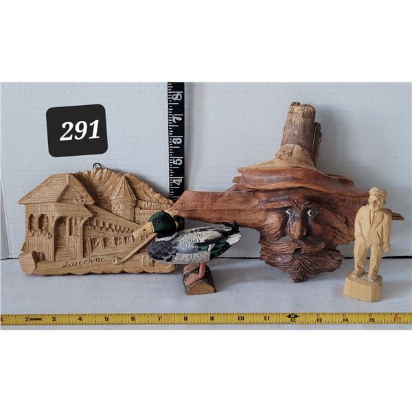 Hand carved wood items