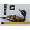 Image 1 : Vtg. Brass loon coin bank. Hand painted Black enamel on brass.