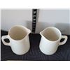 Image 2 : Early mid century Medicine Hat Potteries, ceramic pitchers. Small chip on one spout.