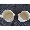 Image 5 : Early mid century Medicine Hat Potteries, ceramic pitchers. Small chip on one spout.
