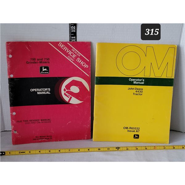 Vtg. John Deere Operator's manuals.