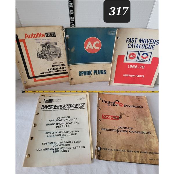 Assorted Vtg. Tune up spec & parts catalogues.