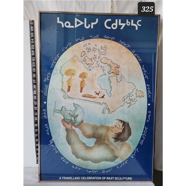 Framed & signed artist poster of A traveling celebration of Inuit Sculpture.