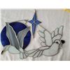 Image 5 : Stained glass iridescent Dove, sea gull & star.
