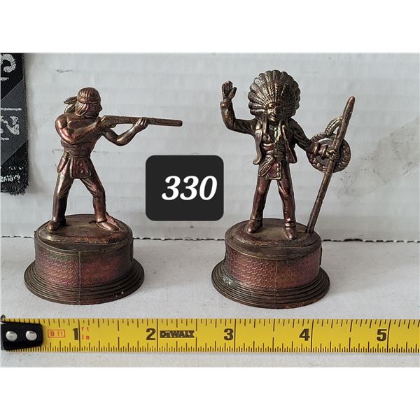 Mid century Native American miniature metal pencil sharpeners. Hong Kong