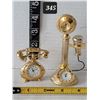 Image 1 : Brass miniature telephone victorian time pieces.