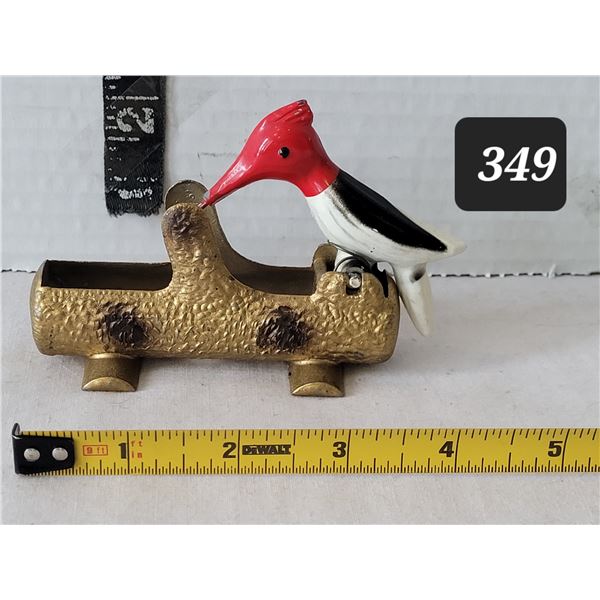 Mid  century woodpecker toothpick log. Excellent condition.