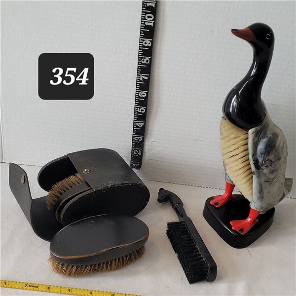 Vintage clothing & shoe brushes.