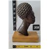 Image 1 : Vtg. Hand carved wooden traditional African bust sculpture. Made in Cuba.