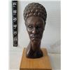 Image 2 : Vtg. Hand carved wooden traditional African bust sculpture. Made in Cuba.