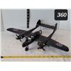Image 1 : Vintage WWII P-38 Lightning style metal militay plane.