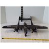 Image 2 : Vintage WWII P-38 Lightning style metal militay plane.
