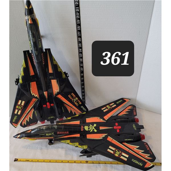 New bright Tomcat Navy fighter Jets. One incomplete for parts.