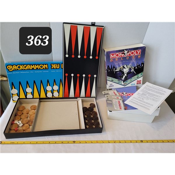 Dos version Monopoly & Backgammon/ checkers board game.