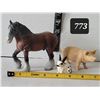 Image 1 : Schleich Germany 2000 Clydesdale shire stallion, 1995 sow pig & rabbit.