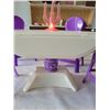 Image 3 : Barbie doll kitchen & accessories. Candles on fold down table light up.