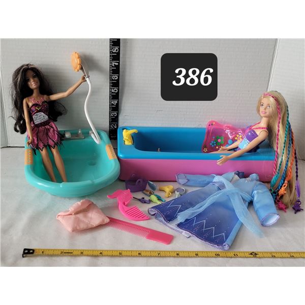 Vtg. Magic wings Mariposa (no wings) Dreamtopia doll, Barbie tubs, clothes & accessories.