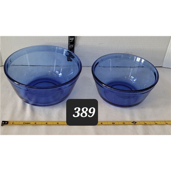 Anchor Blue oven ware mixing bowls