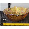 Image 1 : Mid century marigold carnival glass bowl.