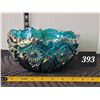 Image 1 : Mid century iridescent blue carnival glass bowl.