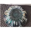 Image 5 : Mid century iridescent blue carnival glass bowl.