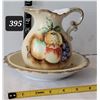Image 1 : Vintage small bowl & pitcher depicting fruit. Made in Japan.