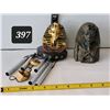Image 1 : Egyptian pharaoh King Tut bust, bronze look figurine & wind chime