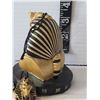 Image 5 : Egyptian pharaoh King Tut bust, bronze look figurine & wind chime
